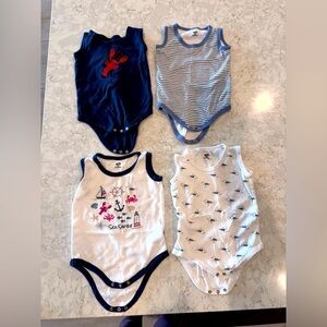 18mos - Nautical Themed Kids One Pieces Set of 4